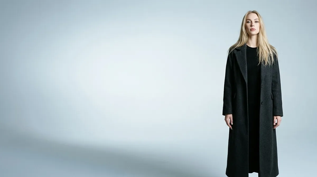 Anastasia Stepanenko, mannequin, manteau anthracite